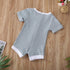 Infant Baby Boys Girls Clothes Ribbed Solid Romper Jumpsuit In Retro Deisgn For Kids