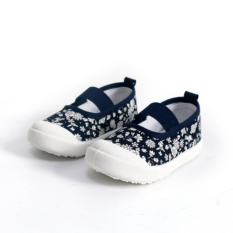 Baby Girl Shoes Kids Canvas Shoes Children's Casual Sneakers Candy Color Flowers For Girls Floral Prints