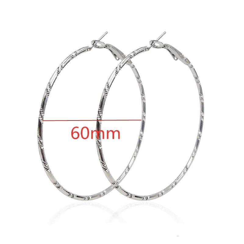 Big Circle Gold and Silver Luxury Woman 40mm 60mm 70mm 80mm Exaggerate Big Smooth Circle Hoop Earrings In Elegant Style