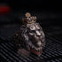 Luxury High Quality Stainless Steal Punk Animal Lion With Diamond Crown Ring For Men In Gothic Luxury Modern Elegant Design And Style