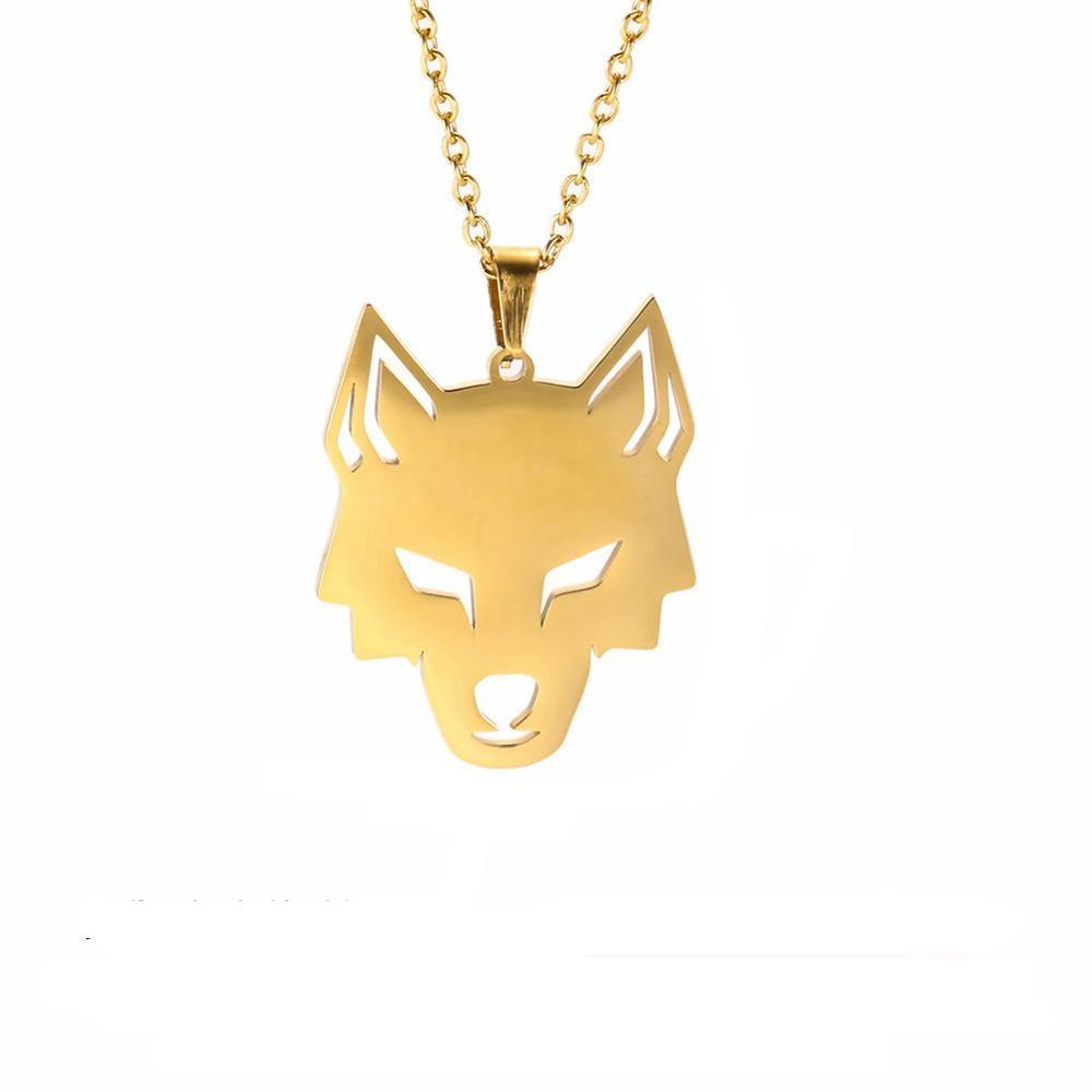 Amazing Wolf Animal Necklace 316L Stainless Steel Forest Animals Luxury For Men Elegant Necklace Hollow Cut Out Pendant Jewelry Gift For Women