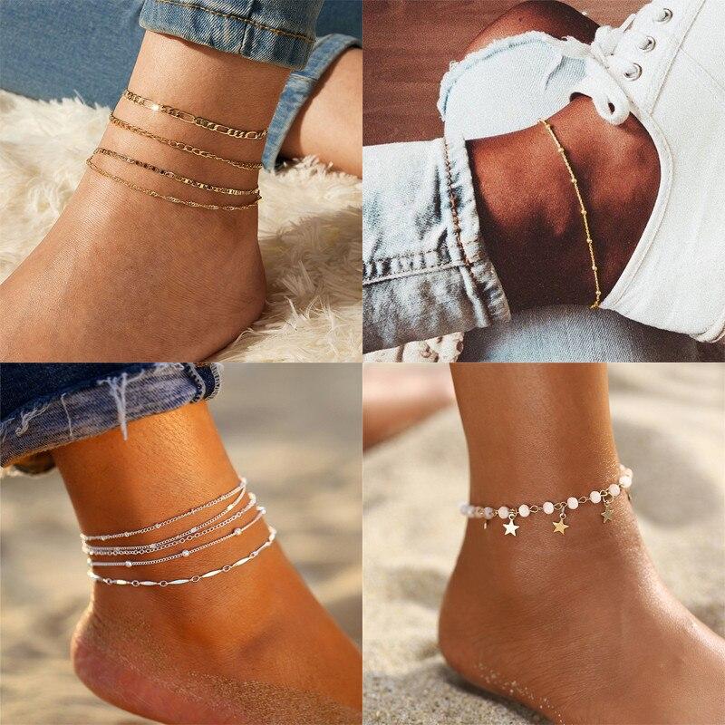 Luxury Modern Bohemian Butterfly Anklets For Woman,Vintage Handmade Tassel Beads Ankle Bracelet