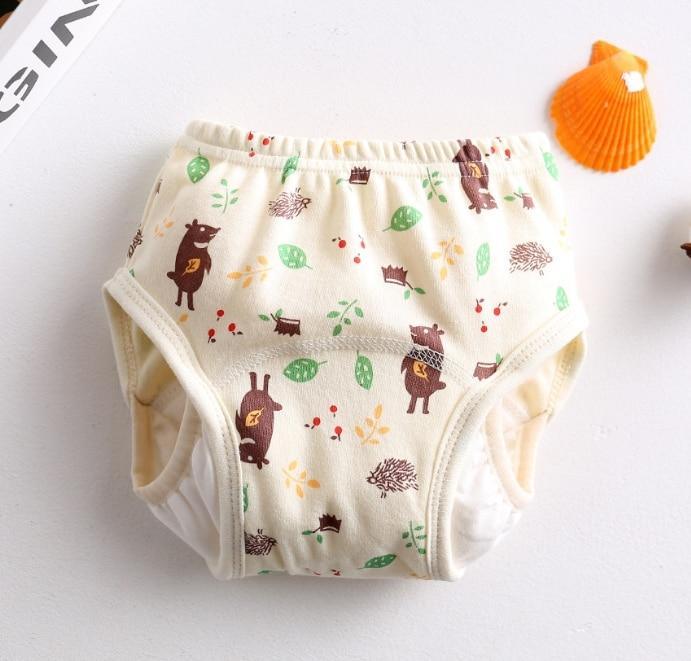 8-layer Pants Baby Diapers Reusable Training Pants Washable Cloth Diapers Waterproof Pants Nappies  With Leak-proof Side