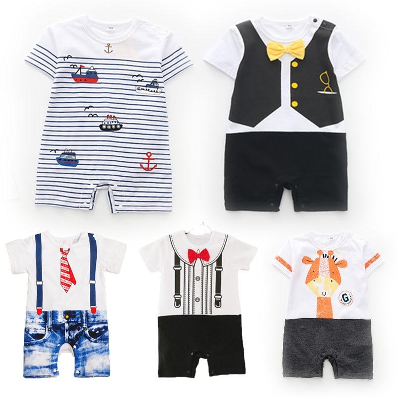 Luxury Baby Rompers Summer Style Baby Boy Girl Clothing Newborn Infant Short Sleeve Clothes Suit For Boys 1st Birthday