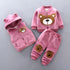 Baby Clothes Winter Thick And Warm Three-piece Cartoon Bear And Fox Printed Sweater Hooded Baby Girl Clothing Set Sweater and Pants