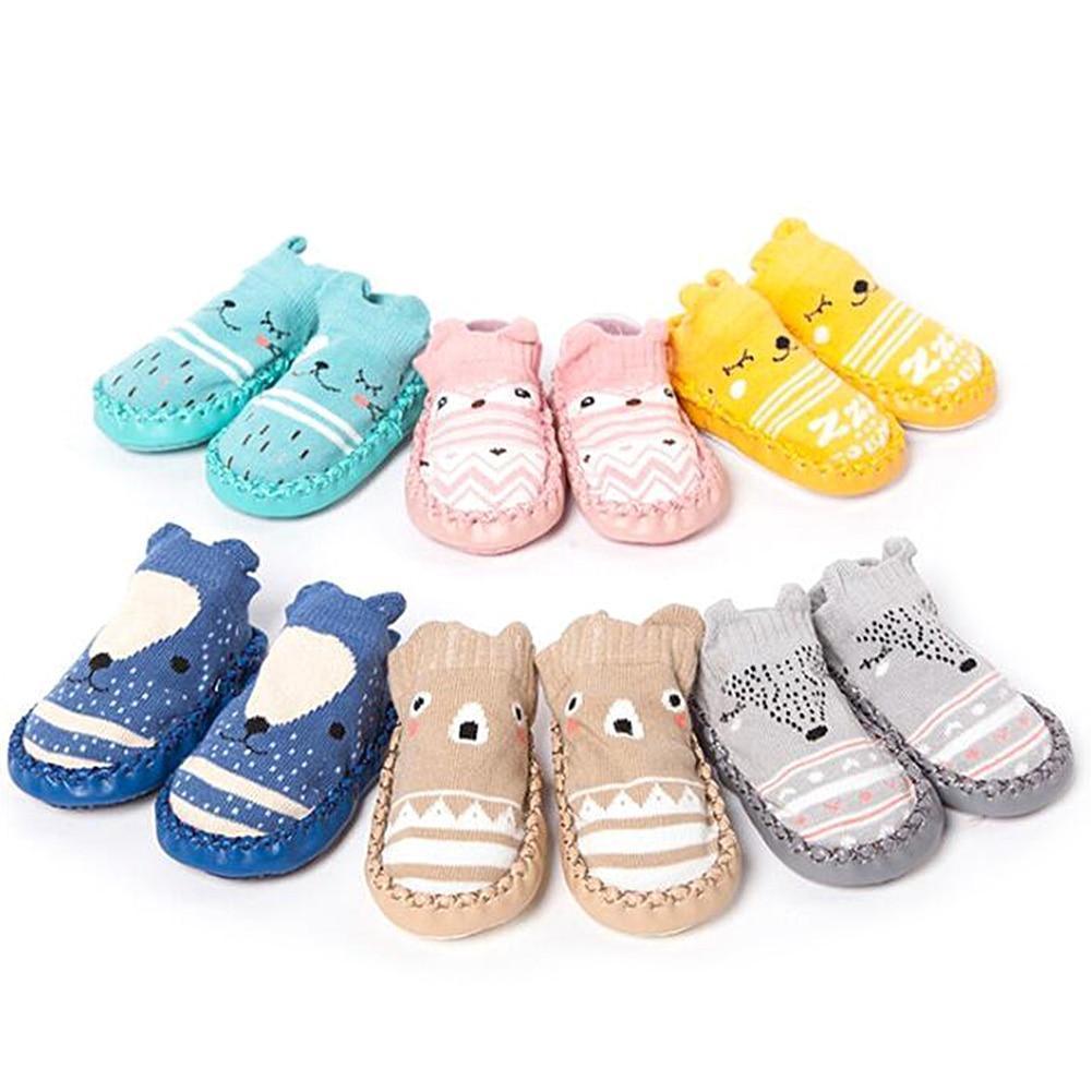 Modern Elegant Baby Girls & Boys Autumn Winter Cotton Soft Sole Cartoon Shoes Socks For Baby Kids