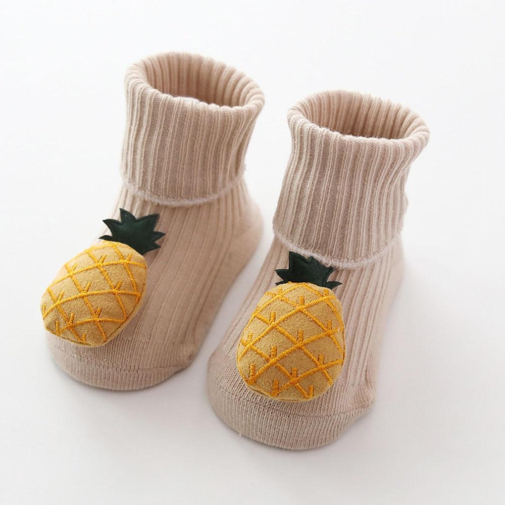 Fluffy Cotton High Quality Baby Socks Cartoon Fruit Print Rubber Anti Slip Infant Socks For Children Boys And Girls Great Gift