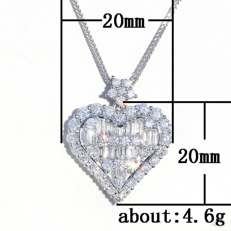 Diamond Shiny Heart Cubic Zirconia Charm Women Necklace Love Birthday Gift Formal Occasion Party Dazzling Pendent Necklace Jewelry Design