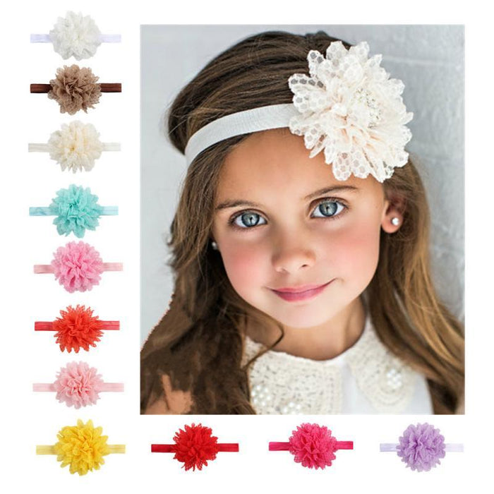 Handamde New Colorful Chiffon Flower Headband for Newborn Baby Toddler Ribbon Elastic Baby Headdress Kids Hair Band Girl Bow Knot Styling