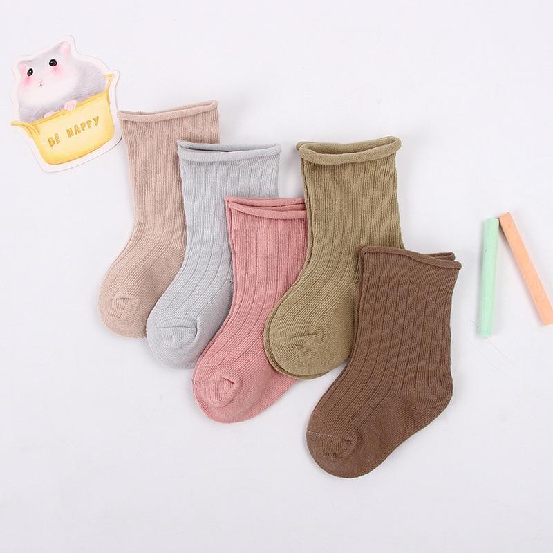 5 Pairs Baby Toddler Cotton Solid Color Short Newborn Casual Comfortable Socks For Kids Boys And Girl