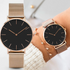 Fashion Unisex Watches Ultra Thin Stainless Steel Mesh Belt Quartz Classic Casual Watch For Women and Man