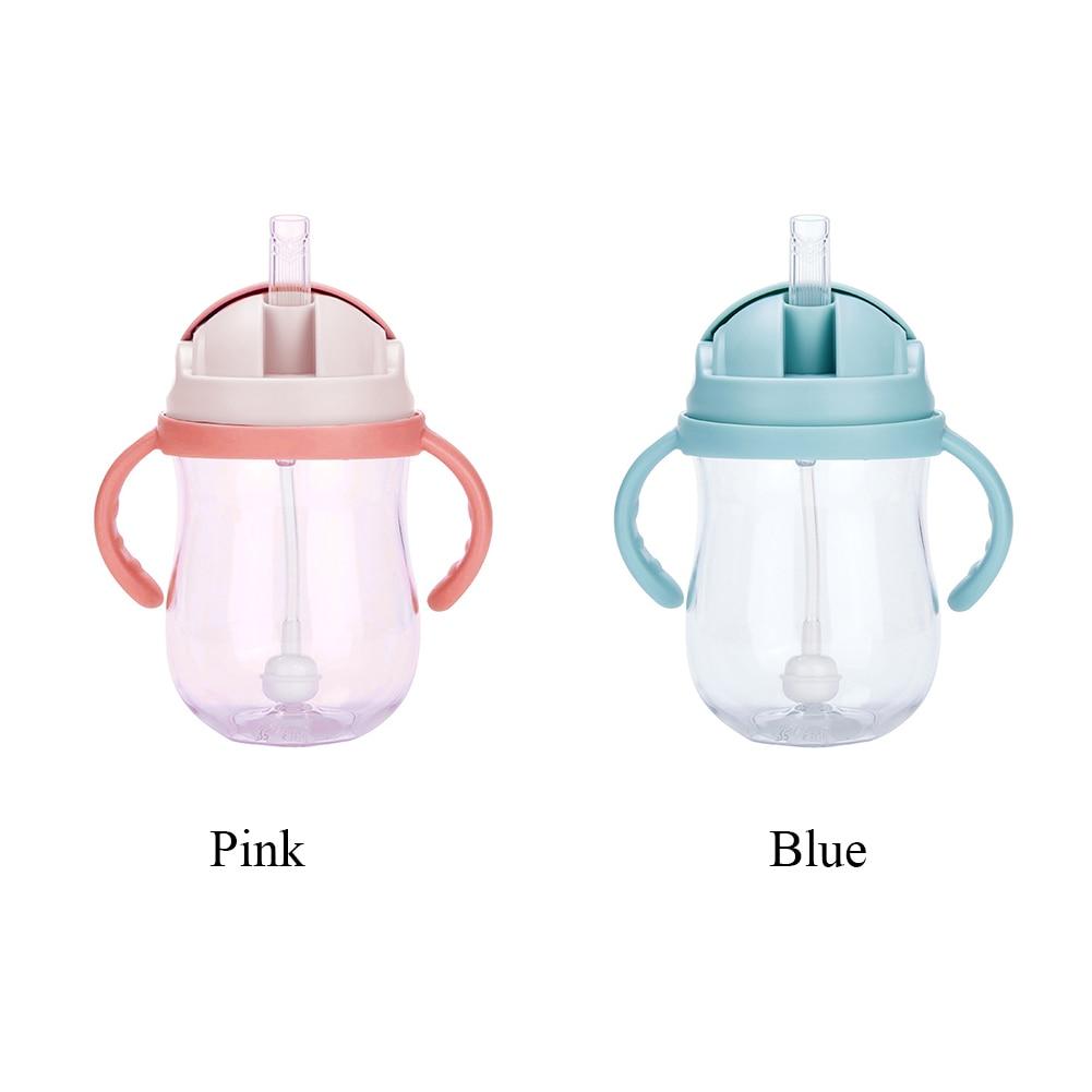 Suction Cups Milk Straw With Handles Training Feeding Bottle Silicone Drinking Wide Mouth Bottle for Kids and Baby