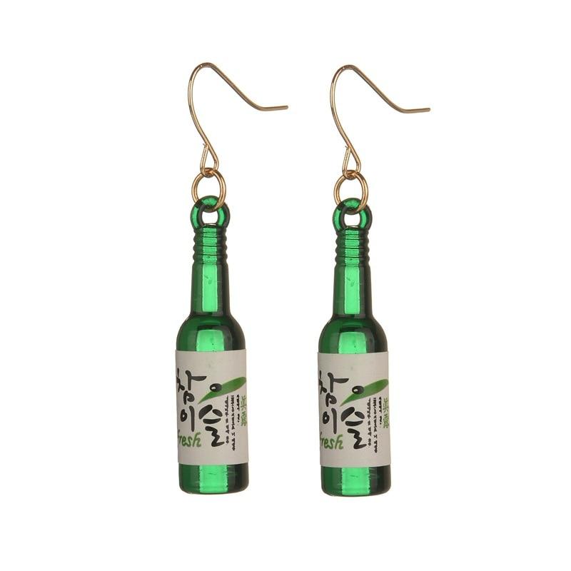 Fashion Creative Simulation of Mineral Water Bottles Earrings Cute Handmade Earrings Womens Jewelry