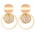 New Modern Korean Statement Round Luxury Earrings For Women Perfect Geometric Elegant Gold Shell Fluff Dangle Drop Earrings