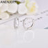 Modern Simple Silver Color Single Row Luxury Zircon Hoop Elegant Earrings For Women