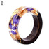 Handmade Luxury Natural Rings For Women and Men With Clear Wood Resin Ring Dried Flower Plant Decoration With Gold Paper Inside