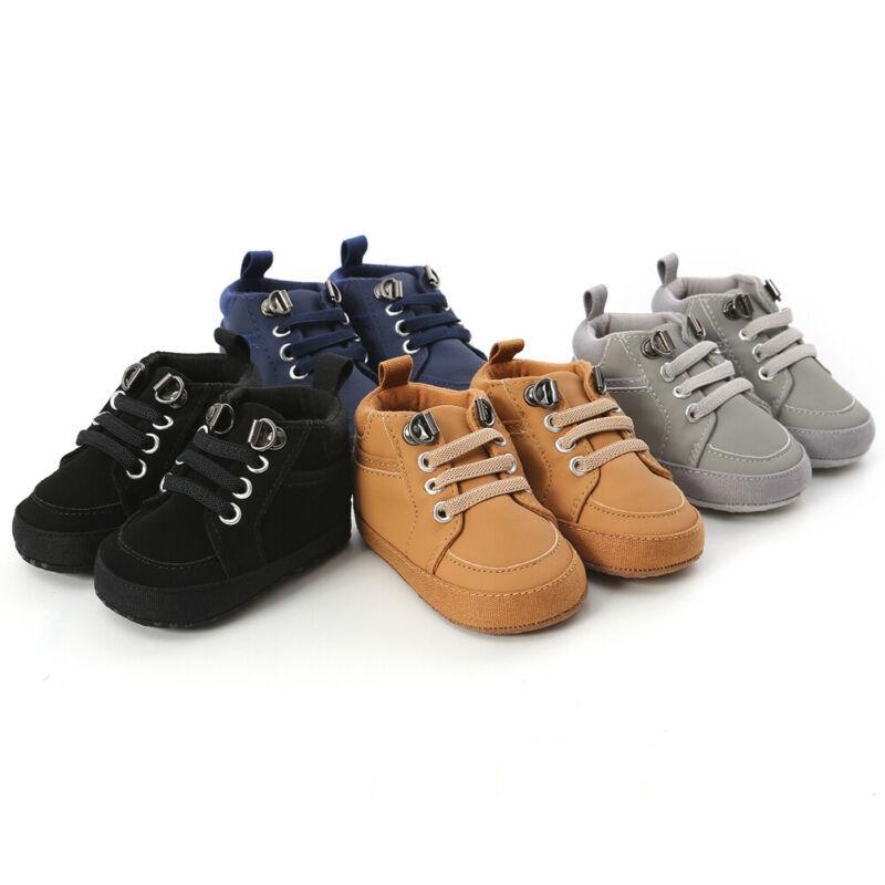 Warm Infant Baby First Walkers Soft Sole Newborn Leather High Top Non-slip Shoes Sneaker Baby Shoes