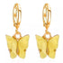 Luxury Fashion Acrylic Butterfly Stud Cute Butterfly Pendant Necklace and Earrings For Women Colorful Girls Jewelry Gifts