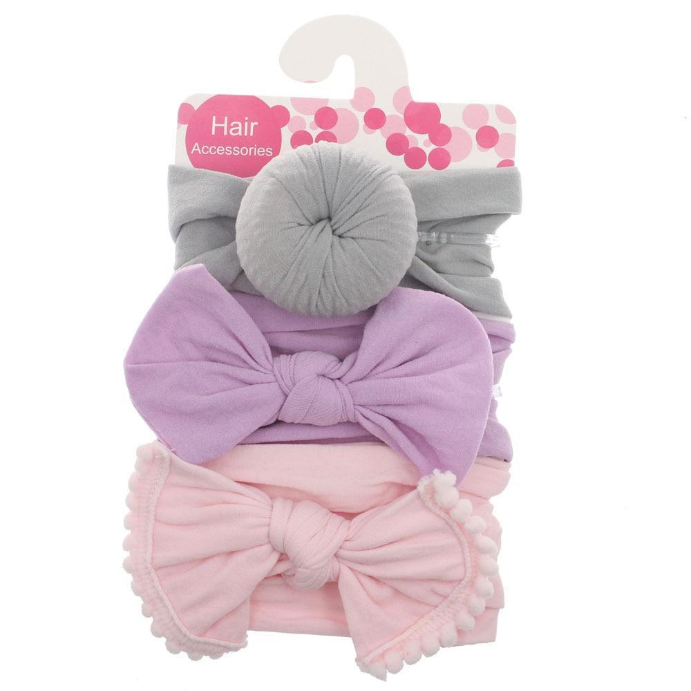 Fashion Baby Nylon Bow Headband Newborn Bowknot Round Ball Head wrap Flower Turban Girls Hair Bands Bow For Kids