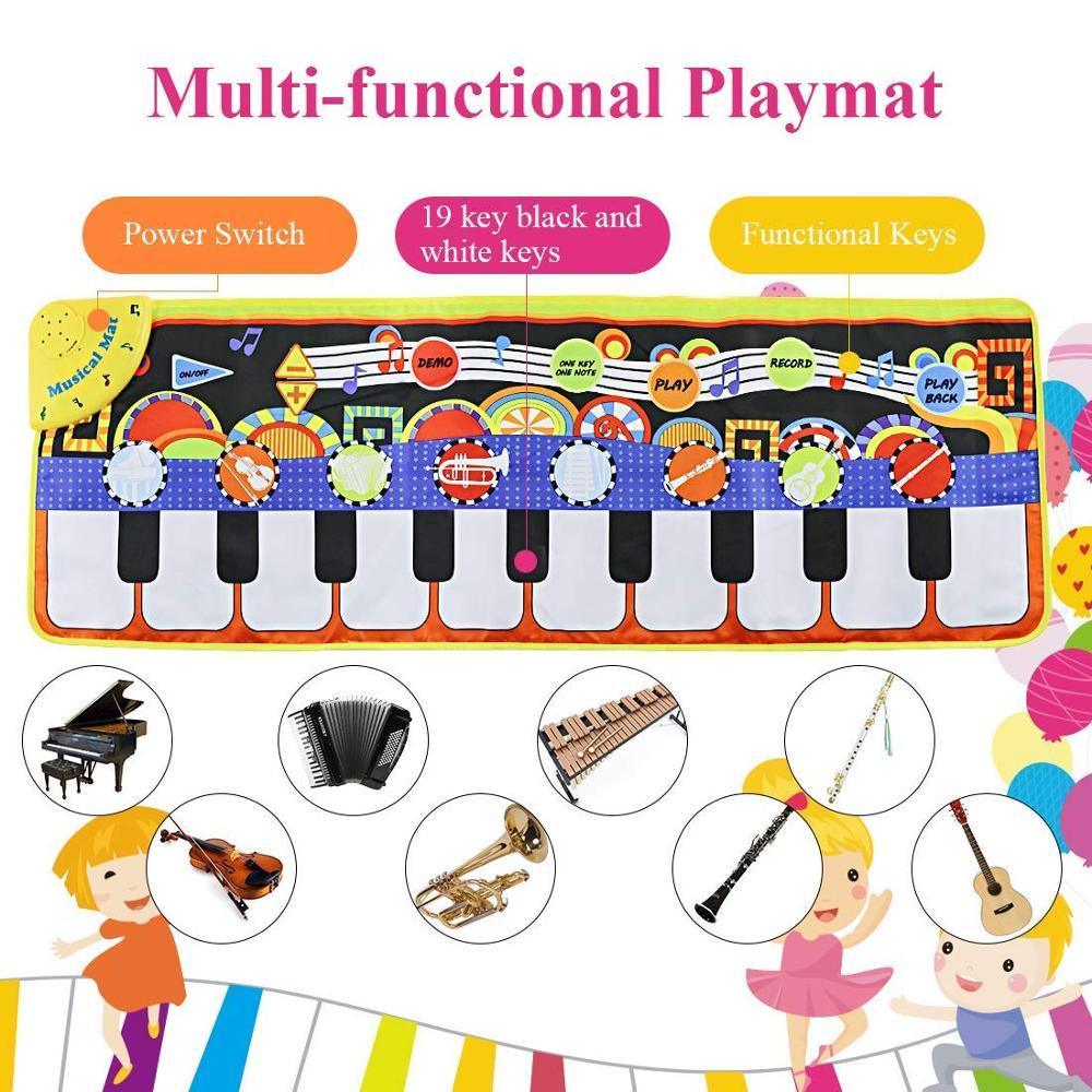 Musical Piano Mat Baby Play Mat Toy Musical Instrument Mat Game Carpet Music Toys Educational Toys For Kids