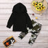 Baby Boy Letter Hoodie T-Shirt Tops and  Camo Pants Outfits In Modern New Printed Style For Kids