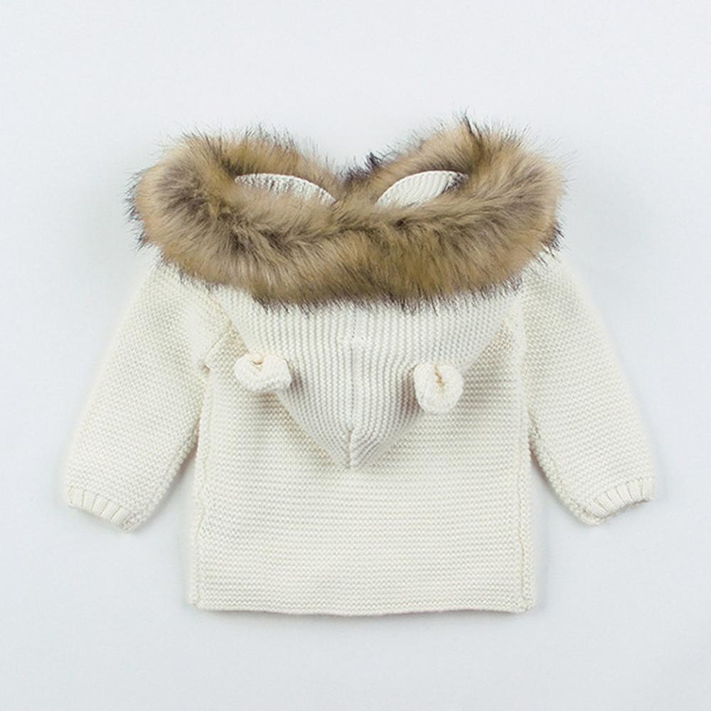 Warm Winter Luxury Newborn Baby Boy Girl Knitted Buttons Hooded Jacket Coat In Modern Design