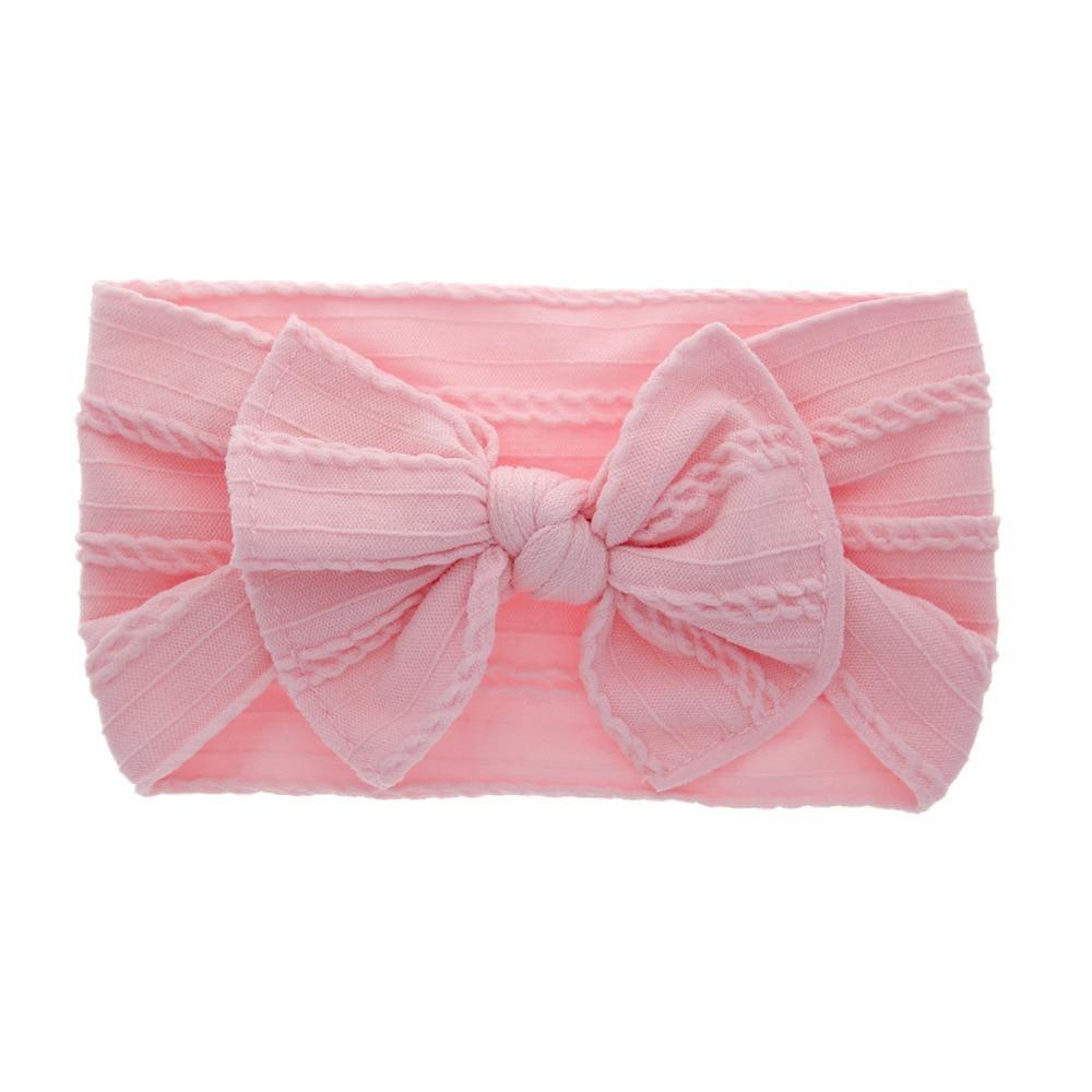 Big Bow Soft Nylon Headbands Flower Print Nylon Turban Hairband Oversize Bunny Bow For Baby Kids