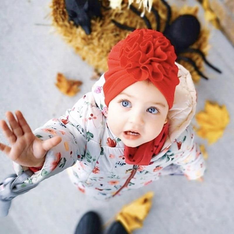 Flower Baby Hat Soft Cotton Hat Turban for Baby Girl Infant Toddler Newborn Baby Cap Headwraps