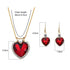 Luxury Fashion Jewelry Gold-color Romantic Austrian Crystal Heart Shape Chain Necklace and Earrings Jewelry Sets For Women