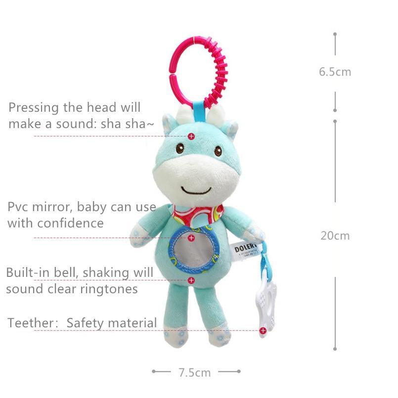 Modern Baby Rattles Stroller Hanging Soft Toy Mobile Cute Animal Doll Elephant Rabbit Dog Baby Crib Hanging Bell Toys For Kids and Baby