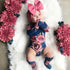 Newborn Baby Girls Floral Clothes Spring Autumn Long Sleeve Romper Warm Leg Socks Outfits Romer and Jumpsuit For Kids With Socks in Floral New Design