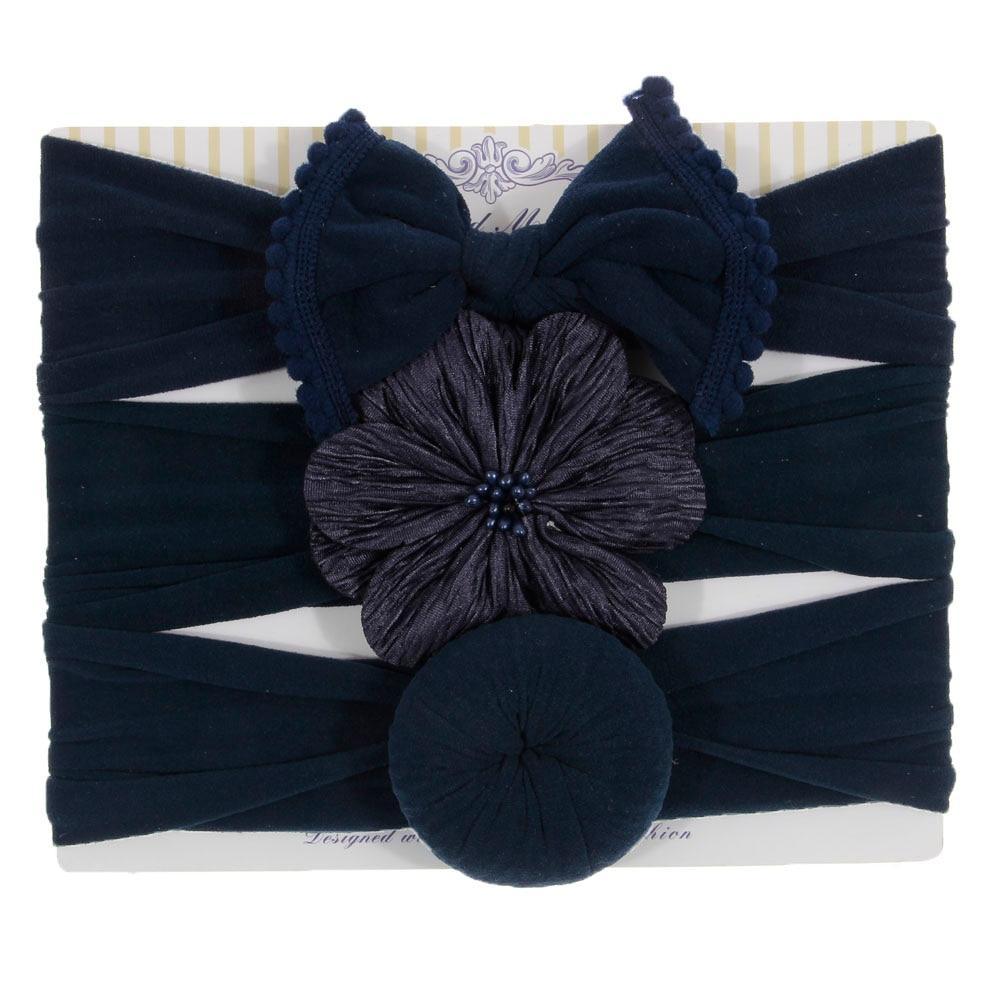 Fashion Baby Nylon Bow Headband Newborn Bowknot Round Ball Head wrap Flower Turban Girls Hair Bands Bow For Kids