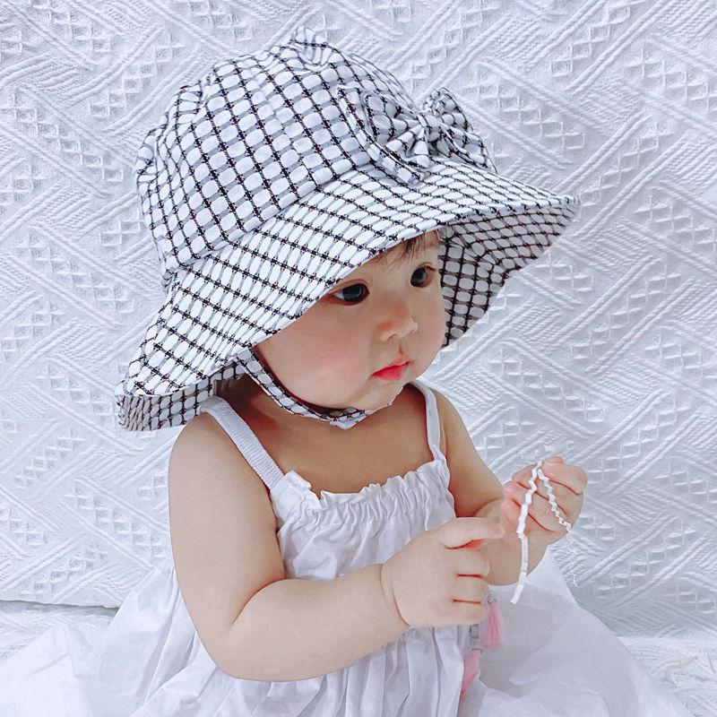 Modern Baby Girls Sun Hat Cotton Baby Hat Kids Child Cap Bowknot Flower Print Bucket Hat Double Sided