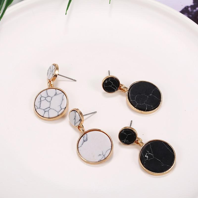 Modern Women's Earrings Color Metal Simple Charm Hollow Geometric Pendant For Winter Jewelry Lover Gift