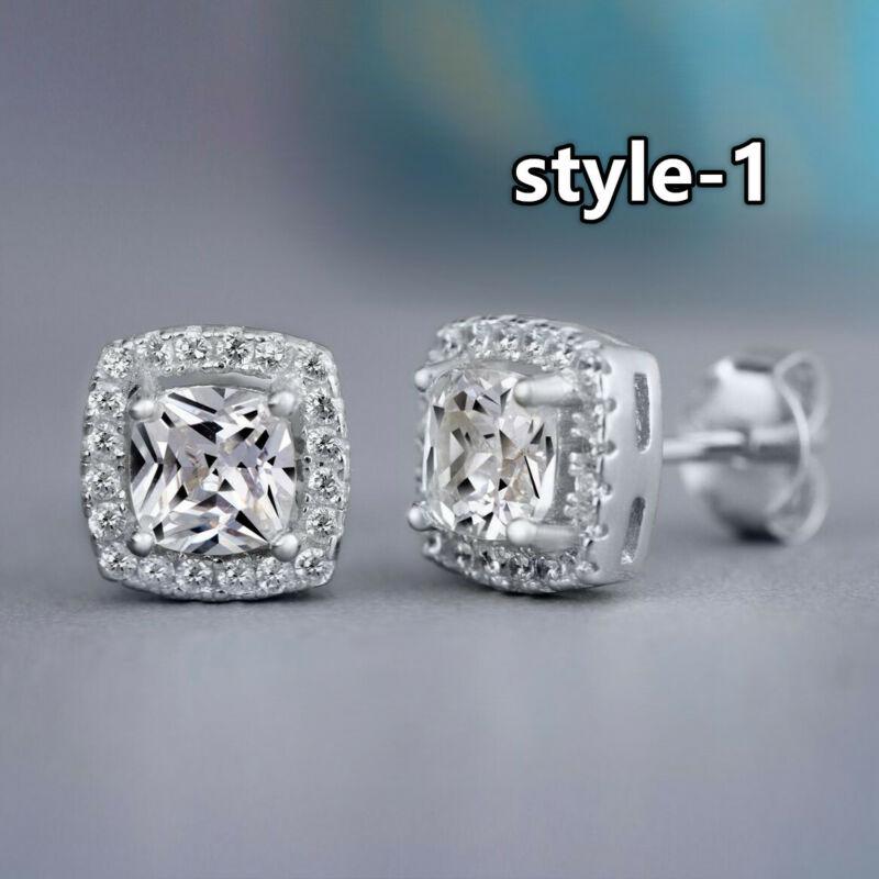 Geometric Elegant Women Quality Stud Earrings Luxury Cubic Zircon Wedding Party Daily Wearable Fashion Jewelry