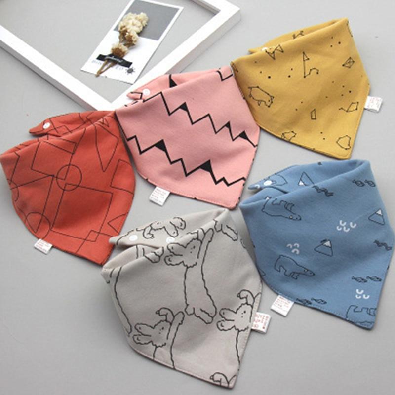 Fashion Modern 5PCS/SET Baby Triangle Double Cotton Bandana Feeding Bibs For Baby Boys/ Girls Baby Kids