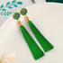 Luxury Elegant Tassel Modern Tassel Earrings for Women In  Cotton Silk Fabric Long Fringe Drop  Earrings Design