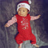 Toddler Christmas Party Rompers Jumpsuit Striped Long Sleeve Set Outfit For Baby Kids