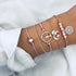 Boho Rose Map Bracelets & Bangles for Women Bohemian Round  Charm Bracelet Set Fashion Multilayer Accessories Luxury Jewelry