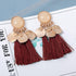 Luxury Elegant Tassel Modern Tassel Earrings for Women In  Cotton Silk Fabric Long Fringe Drop  Earrings Design