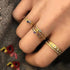 Boho Women Rings Set Compass Arrow Starfish Wave Moon Eyes Gem Gold Silver Color Opening Midi Ring Charm Lady Jewelry