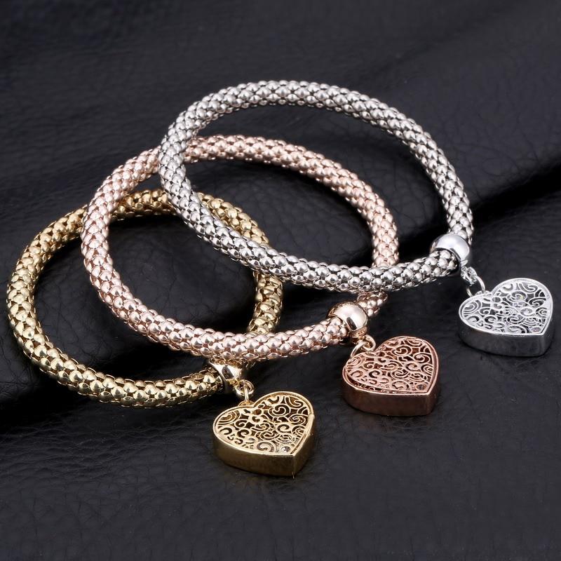 Crystal Owl Heart Charm Bracelets And Bangles Gold Alloy Elephant Anchor Pendants Rhinestone Bracelets For Women