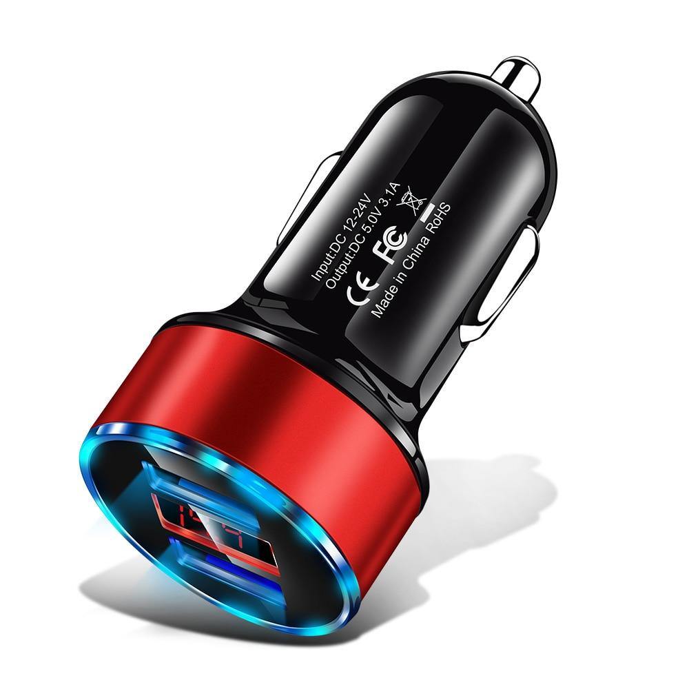 Universal Mini 3.1A LED Display USB Phone Charger Car-Charger Adapter Car Chargers