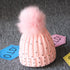 Fashion TrendBaby Girls Lovely Winter Warm Fur kintted Pompom Beanies Cap For Winter In Elegant Style