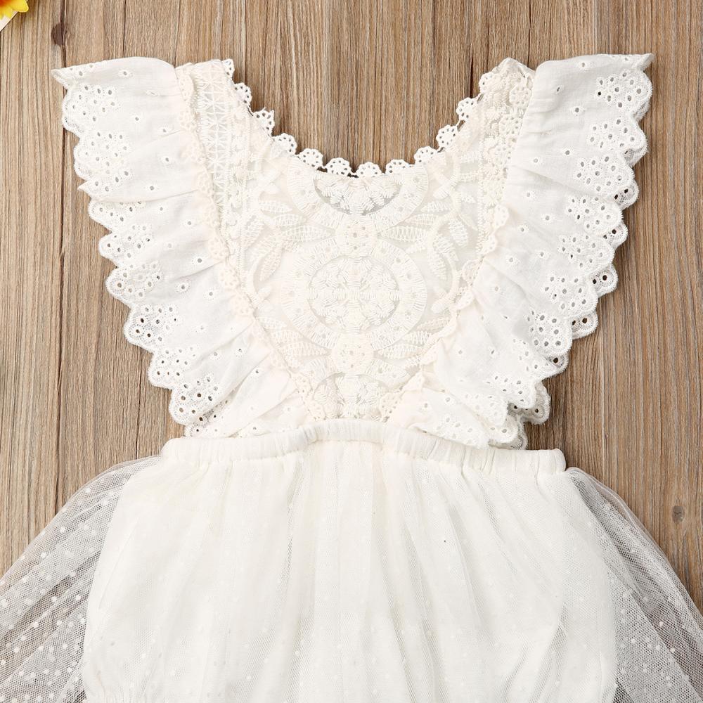 Modern Newborn Baby Girl Flower Lace Romper Bodysuit Jumpsuit Tutu Dress Outfit Clothes Made for Little Prinsess girls between 0-24Months