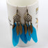 Handmade Modern Elegant Golden Silver Color Ethnic Acrylic Luxury Rainbow Beads Feather Drop Earrings for Women Boho Jewlery