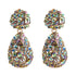 New Long Metal Hollowed-out Hanging Colorful Crystals Dangle Drop Earrings Fine Jewelry Accessories For Women