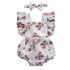 Modern 0-24M Newborn Baby Girls Flowers Print Ruffles Short Sleeve Jumpsuits Headband For Girls