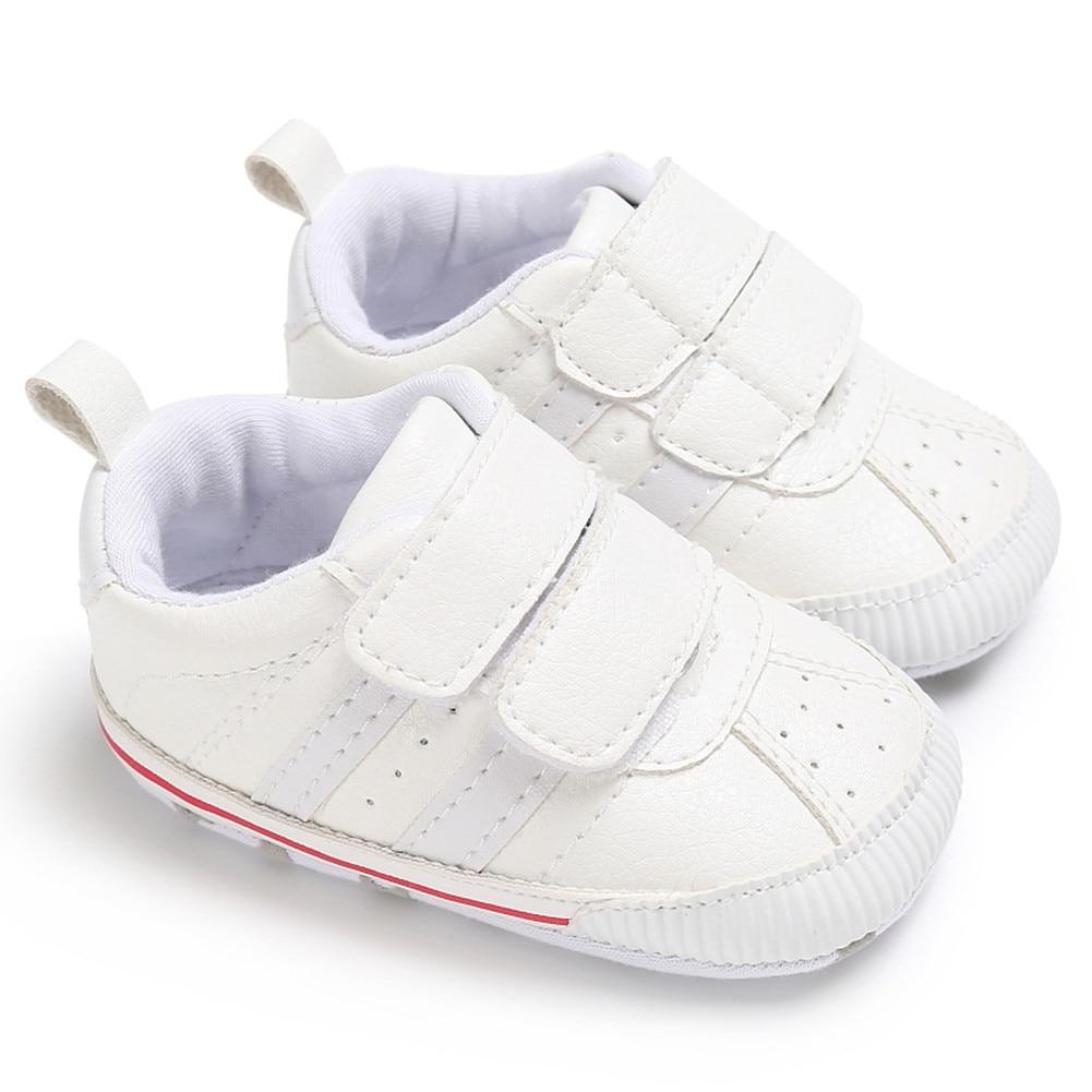 Fashion Soft Sole Hook Loop Pre Walker Sneakers Unisex Baby Boy Girl Leather Sports Non-slip Walker Shoes