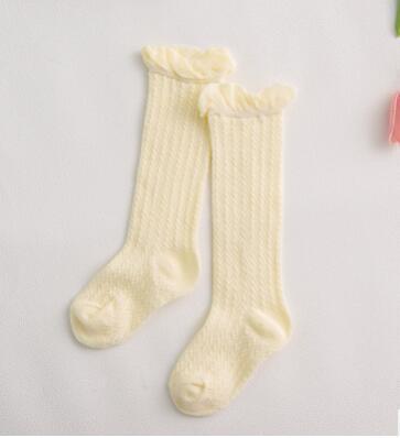 Non-slip Cotton Princess Knee High Long Skin-friendly Socks With Bow Mesh Newborn For Baby Girls